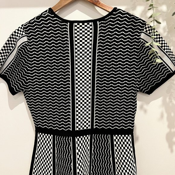 ZARA WOMENS SIZE M SHORT SLEEVE DRESS BLACK / WHITE BNWT (22-093) - Picture 3 of 15